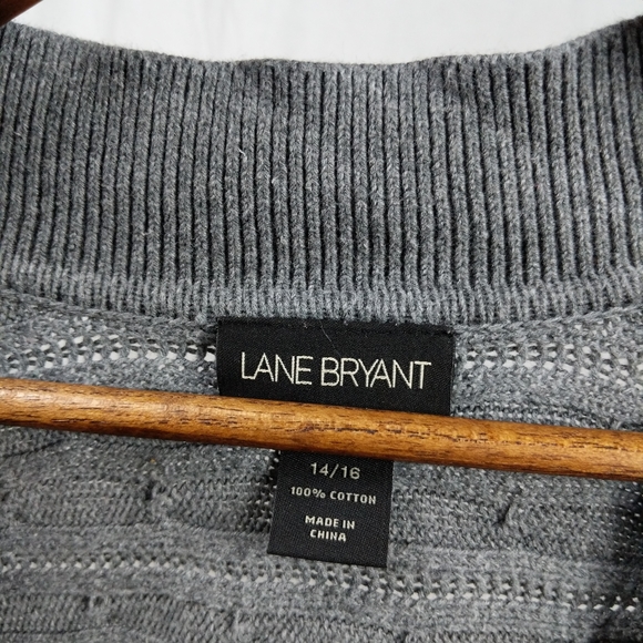 Lane Bryant Gray Cable Knit Short Sleeve Cardigan - Picture 5 of 5